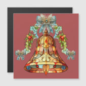 Hartglas Bell Weihnachten Magnetkarte (Vorne/Hinten)