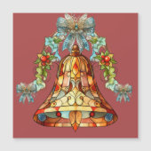 Hartglas Bell Weihnachten Magnetkarte (Vorderseite)