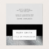 Hartglas Black Silver Visitenkarte Visitenkarten (Außenseite Aufgefaltet)