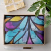 Hartglas Blau, Lila und Gelb Seidenpapier (Geschenk)