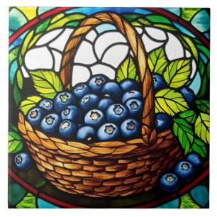 Hartglas Blueberry Basket Fliese