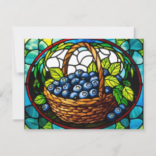 Hartglas Blueberry Basket Postkarte
