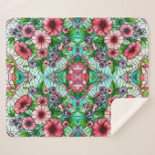 Hartglas-Blumendesign Sherpadecke (Vorderseite (Horizontal))