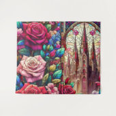 Hartglas-Blumendesign Wandteppich (Vorderseite (Horizontal))