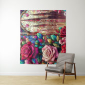 Hartglas-Blumendesign Wandteppich (Beispiel)