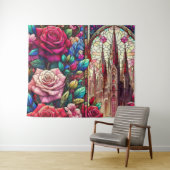 Hartglas-Blumendesign Wandteppich (Beispiel (Horizontal))