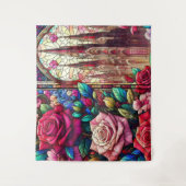 Hartglas-Blumendesign Wandteppich (Vorderseite)