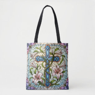 Hartglas-Blumenkreuz Tasche