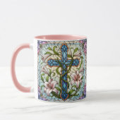 Hartglas-Blumenkreuz Tasse (Links)