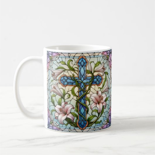Hartglas-Blumenkreuz Tasse (Links)