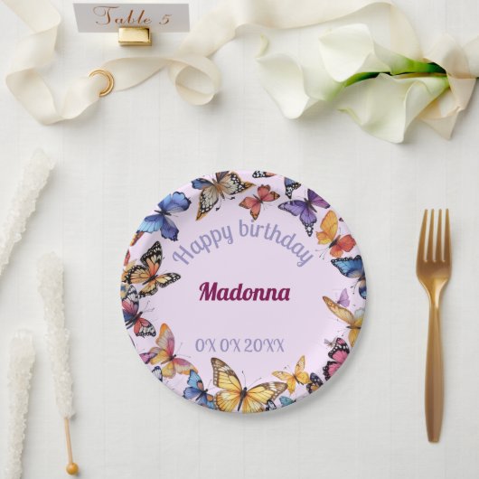 Hartglas-Butterfly 2 Pappteller (Hochzeit)