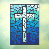 Hartglas Cross Blue Schwarz-weiß Fensteraufkleber (Blatt 3)