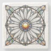 Hartglas Daisy #2 Steinuntersetzer (Vorderseite)