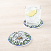 Hartglas Daisy #3 Getränkeuntersetzer (Seite)