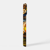 Hartglas-Fenster mit Pumpkins iPhone 15 Hülle (Rechte Seite)