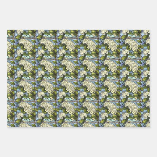 Hartglas Floral Geschenkpapier Set (Vorderseite 3)