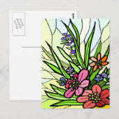 Hartglas Flower Garden Postkarte (Vorne/Hinten)