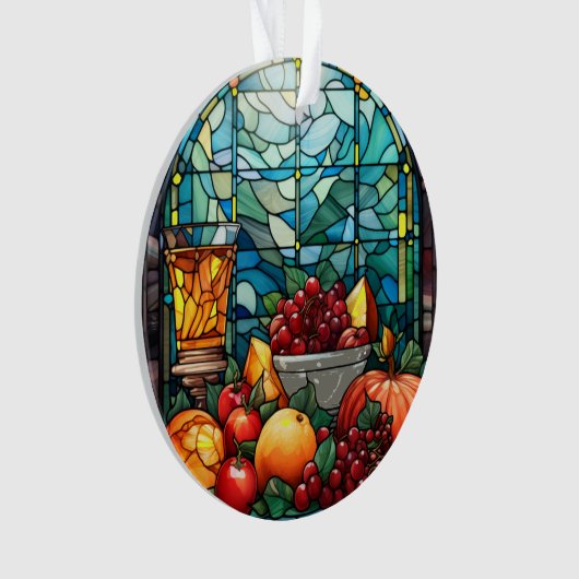 Hartglas Fruchtschale Ornament (Vorderseite)