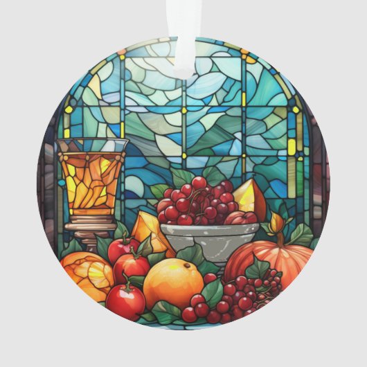 Hartglas Fruchtschale Ornament (Rückseite)