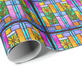 Hartglas Gelb Daisy Wrapping Paper Geschenkpapier (Rolleneckpunkt)