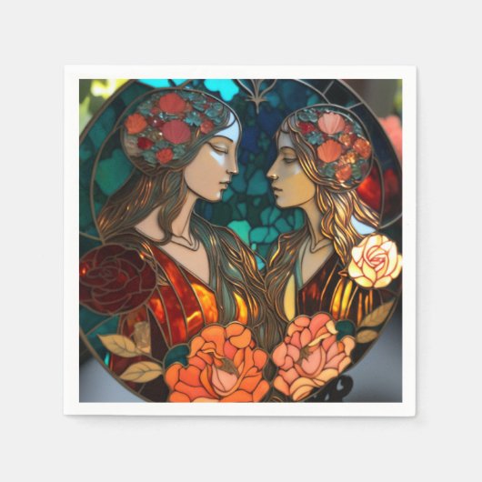 Hartglas Gemini Zodiac Serviette (Vorderseite)