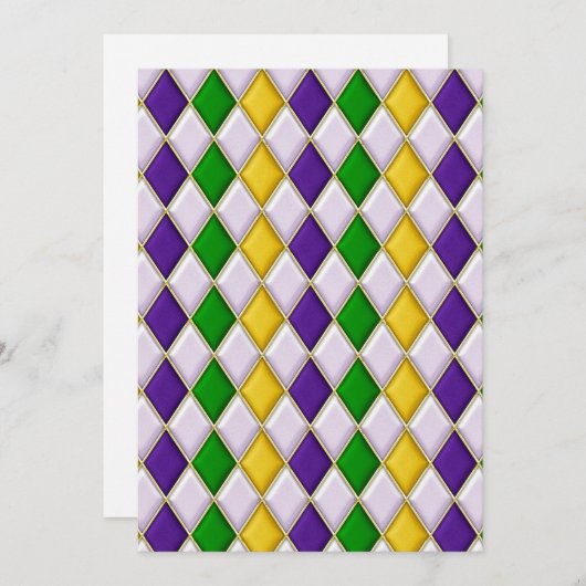 Hartglas Harlequin Feiertagskarte (Vorne/Hinten)