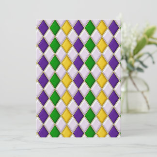 Hartglas Harlequin Feiertagskarte