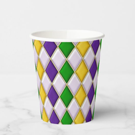 Hartglas Harlequin Pappbecher (Links)