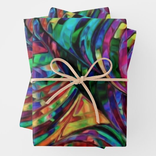 Hartglas in Jewel Abstrakt Art Geschenkpapier Set (Beispiel)
