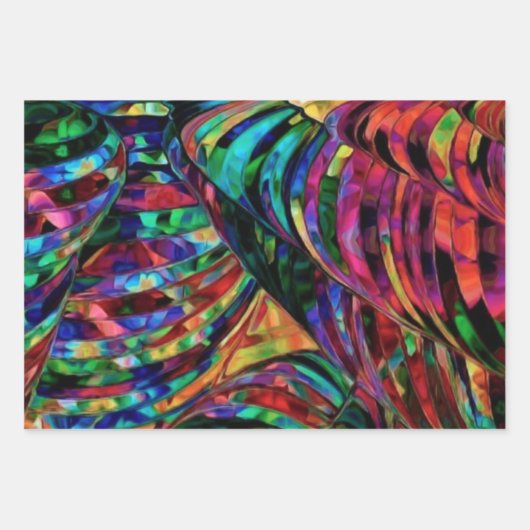 Hartglas in Jewel Abstrakt Art Geschenkpapier Set (Vorderseite)