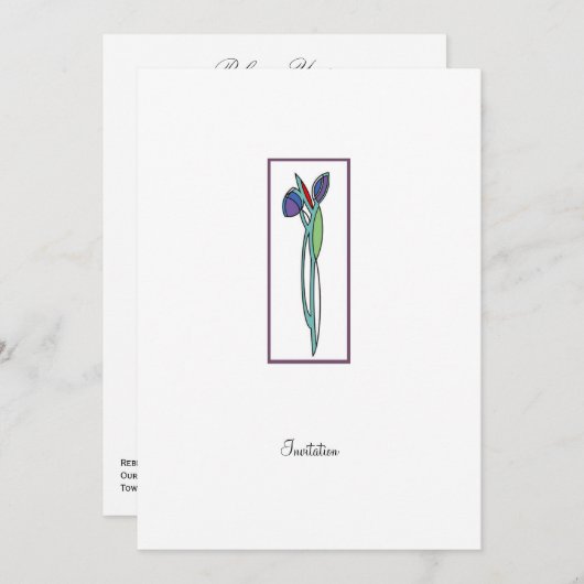 Hartglas Iris 2   - CP Einladung (Vorne/Hinten)