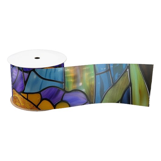 Hartglas Iris Print 2D Satinband (Spule)