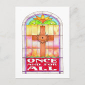 Hartglas-Kreuz ein für alle Postkarte (Vorderseite)