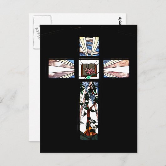 Hartglas-Kreuz - Postkarte (Vorne/Hinten)