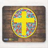 Hartglas-Kreuz (w/web url) Mousepad (Vorne)