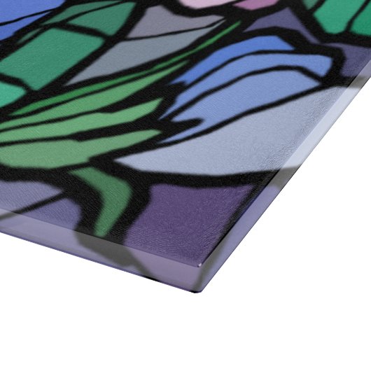 Hartglas-Lilly der Feldschneidplatte Schneidebrett (Ecke)