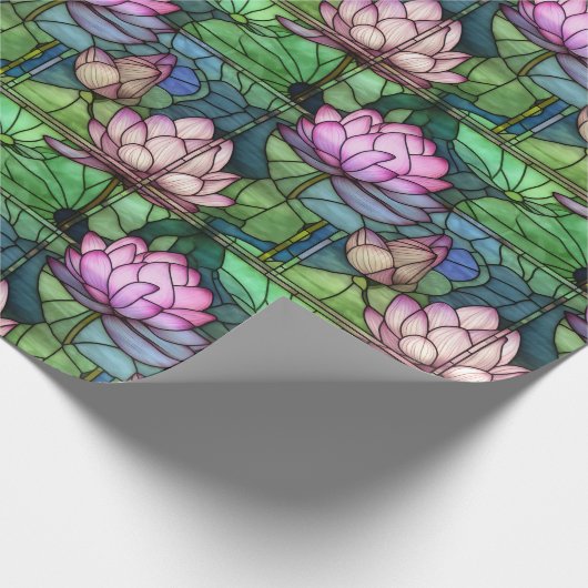 Hartglas Lotus Wrapping Paper Geschenkpapier (Ecke)