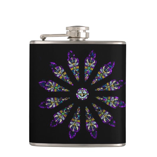 Hartglas Mandala Flask Flachmann (Vorderseite)