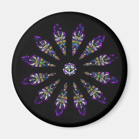 Hartglas Mandala Magnet (Vorne)