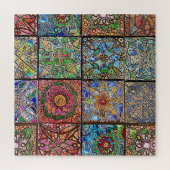 Hartglas Mandala Patchwork Puzzle (Vertikal)