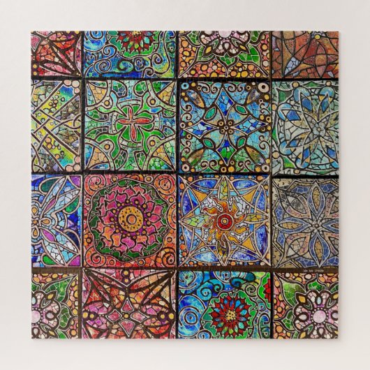 Hartglas Mandala Patchwork Puzzle (Vertikal)
