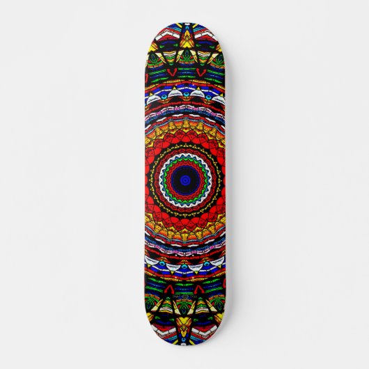 Hartglas Mandala Skateboard (Vorne)
