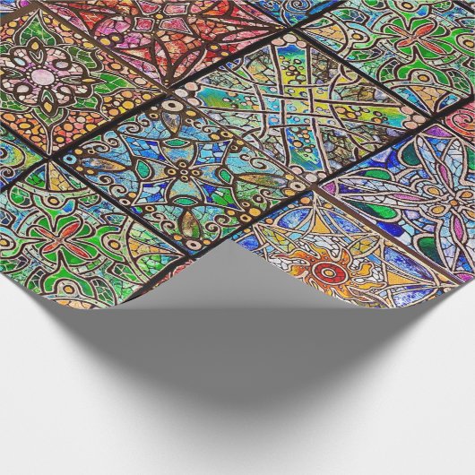 Hartglas Mandala Umhüllungspapier Geschenkpapier (Ecke)