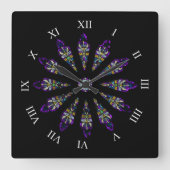 Hartglas Mandala Wall Uhr (Vorderseite)