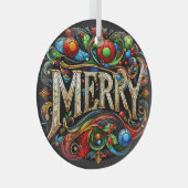 Hartglas MERRY Ornament Aus Glas (Vorderseite Rechts)
