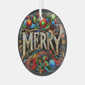 Hartglas MERRY Ornament Aus Glas (Vorderseite links)