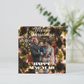 Hartglas Misty Foto Green Brown Feiertagskarte (Stehend Vorderseite)