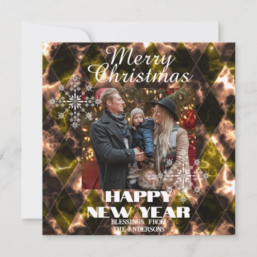 Hartglas Misty Foto Green Brown Feiertagskarte (Vorderseite)