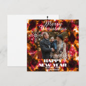 Hartglas Misty Foto Red Gold Feiertagskarte (Vorne/Hinten)