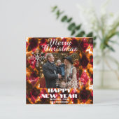 Hartglas Misty Foto Red Gold Feiertagskarte (Stehend Vorderseite)